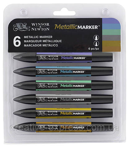 Набір маркерів WINSOR & NEWTON 6 шт metalilc marcer, фото 1