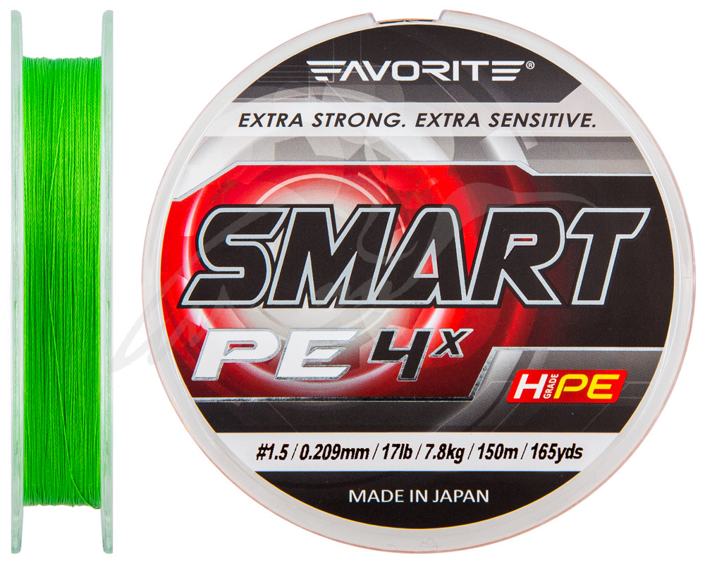 Шнур Favorite Smart PE 4x 150м (салат.) #1.5/0.209 мм 7.8 кг (1693.10.27)