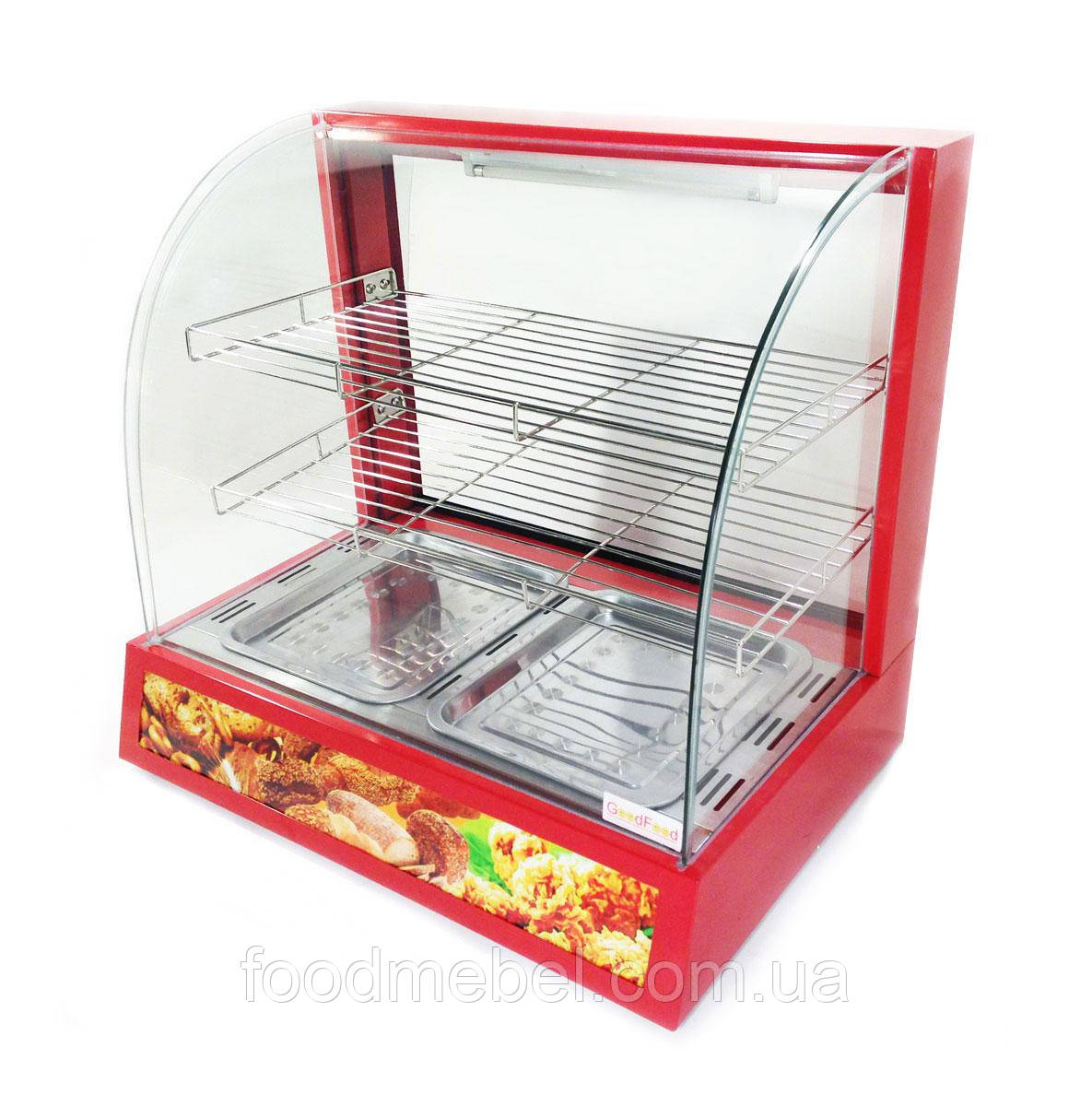 Вітрина теплова GoodFood WS2P на 3 рівні з вигнутим склом, фото 1