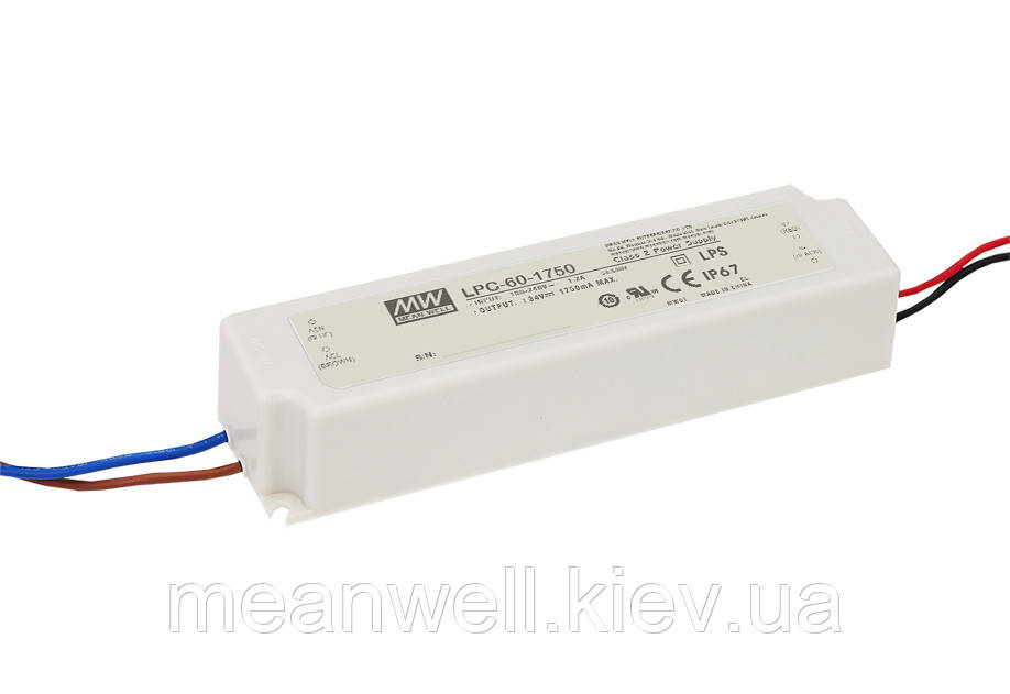 LPC-60-1750 Блок живлення Mean Well Драйвер для світлодіодів 59.5 Вт, 9~34 B, 1750 мА, фото 1