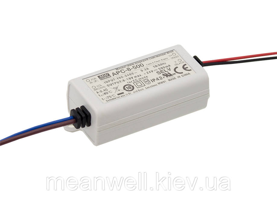APC-8-500 Блок живлення Mean Well Драйвер для світлодіодів (LED) 8 Вт, 8~16 В, 500 мА, фото 1