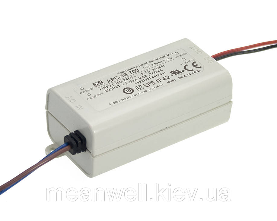 APC-16-350 Блок живлення Mean Well Драйвер для світлодіодів (LED) 16.8 Вт, 12~48 В, 350 мА, фото 1