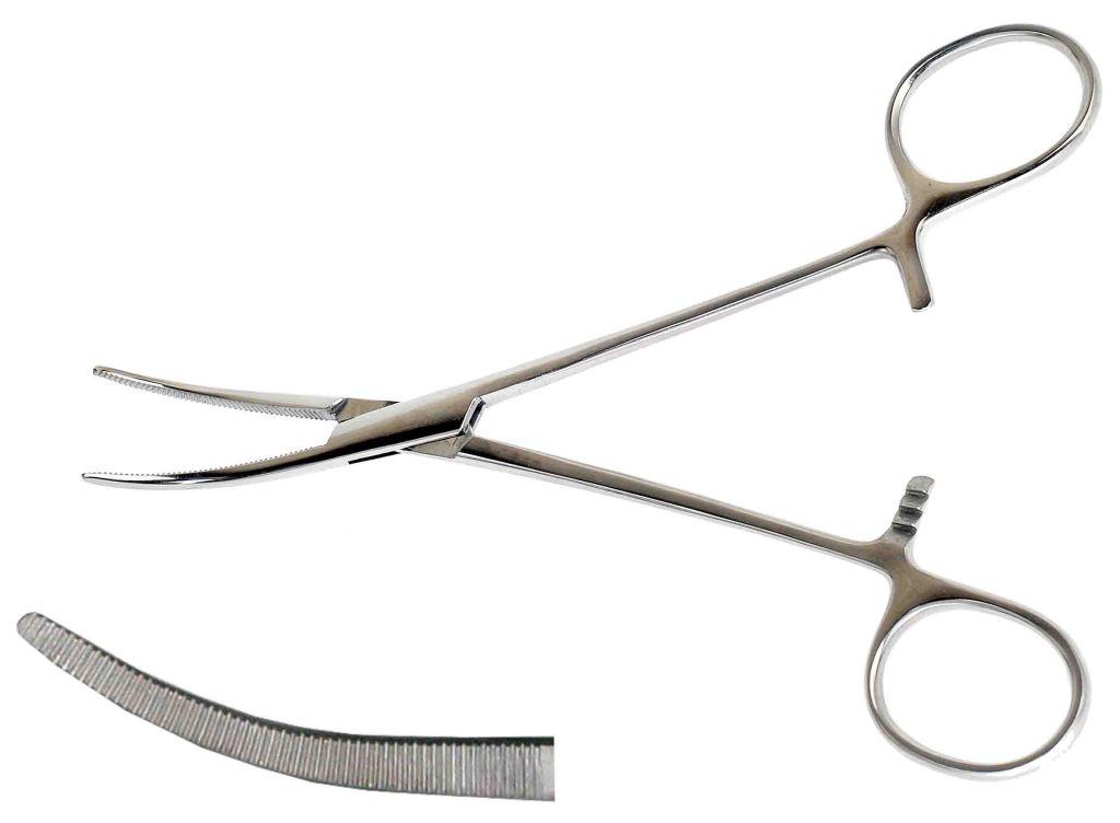 Затискач Більрот, зубчастий, вигнутий 158 мм, № 1, фото 1