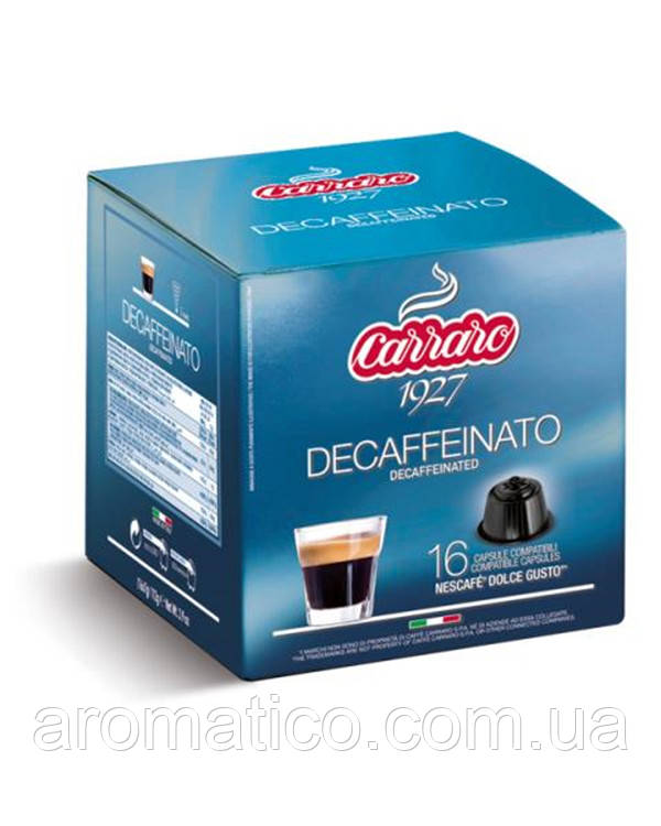 Кава в капсулах Dolce Gusto "Carraro" Decaffeinato 16шт