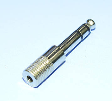 Перехідник шт. jack-6,3 стерео - гн. jack-3,5 стерео, металевий корпус ZLA0324