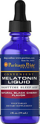 Puritan's Pride Sublingual Melatonin Natural Black Cherry Flavor 1 mg 2 oz, фото 2