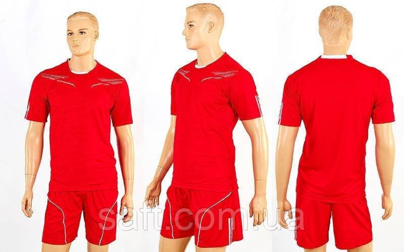Футбольная форма (р-р M-XXL, красный, шорты красные) - фото 1 - id-p635358831