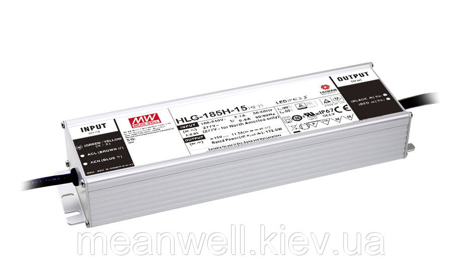 HLG-185H-54B Блок живлення Mean Well 186,3 вт, 3,45 А, 49 ~ 58в IP67