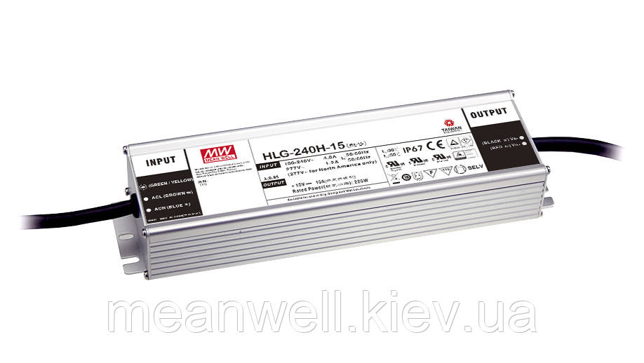 HLG-240H-24B Блок живлення Mean Well 240 Вт, 10 А, 24 в ІР67, фото 1
