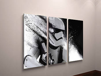 Картина модульна на полотні Зоряні війни Star Wars Штурмовик 90х60 з 3-х частин