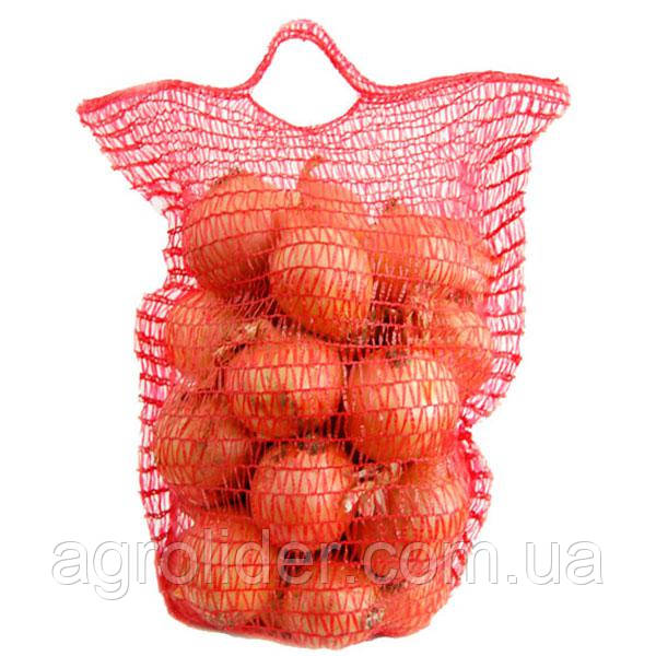 Сітка-мішок овочева з ручкою 26х39 (до 5 кг) Червона, Помаранчева, фото 1