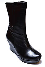 Зимові жіночі чоботи "Velutto". Натуральна вовна. Шкіряні. На платформі