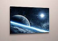 Картина фотопечать на холсте Космос Планеты Звезды вид на землю 60х40