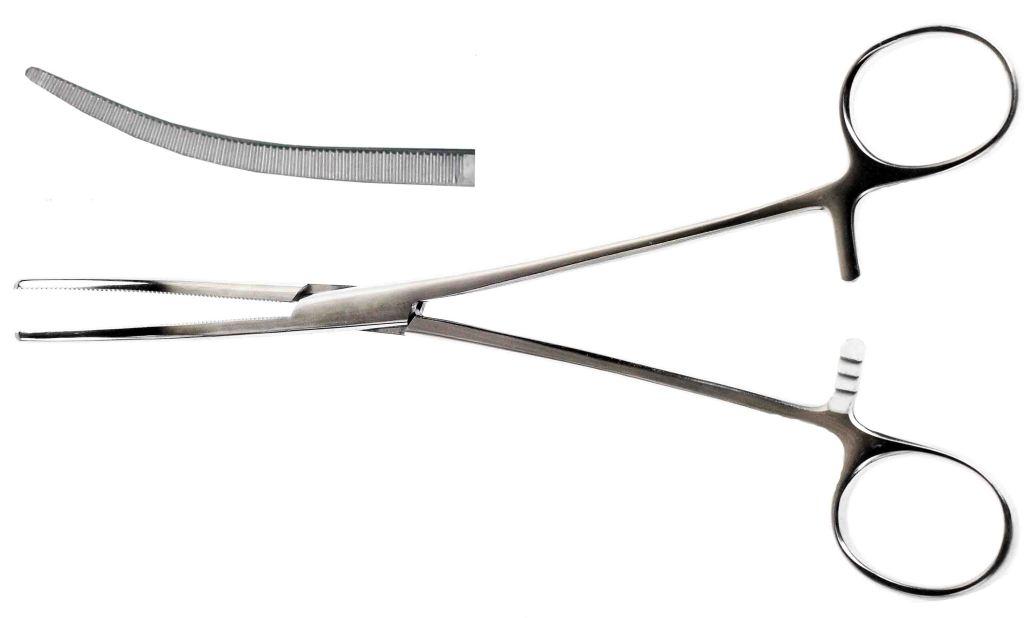 Затискач Більрот, зубчастий, вигнутий 196 мм №2, фото 1