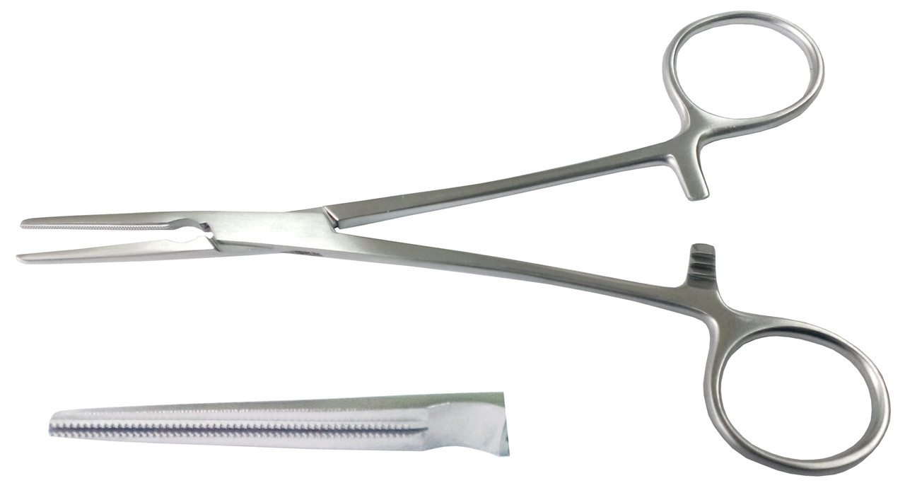 Затискач атравматичний, кровоспинний, прямий. Довжина 16 см, фото 1