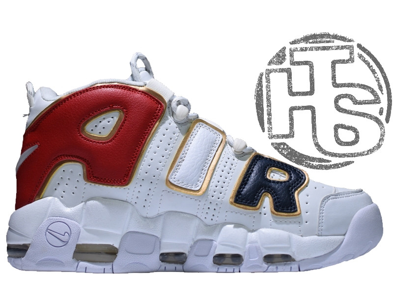 Чоловічі кросівки Nike Air More Uptempo 96 Navy Blue/Red/Gold/White 414962-108