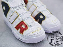 Чоловічі кросівки Nike Air More Uptempo 96 Navy Blue/Red/Gold/White 414962-108, фото 3