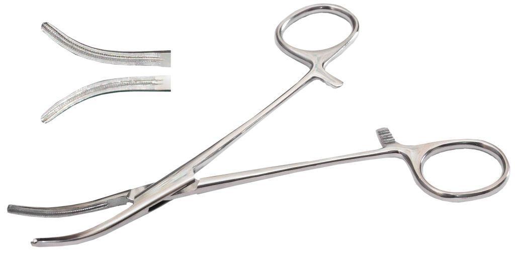 Затискач кровоспинний, атравматичний, вигнутий, фото 1