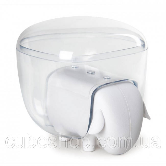 Контейнер для зберігання ватних паличок і ватних кульок Sheepshape Cotton Box Qualy (білий-прозорий)