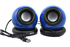 Колонки для ПК SPS D008 комп'ютерні колонки USB Blue