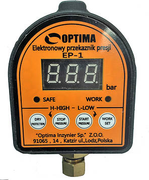 Електронне реле тиску Optima EP-1 із захистом сухого ходу, фото 3