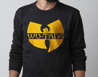Світшот чорний  ⁇  Кофта з жовтим принтом Wu-Tang Clan
