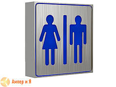 Світлодіодний світильник-табличка з акумулятором "Туалет". Покажчик "WC", LED-NGS-35 1W (вт) NIGAS