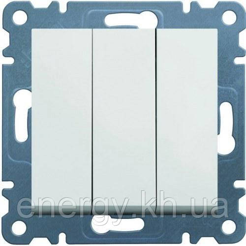 Вимикач 3-кл. Hager Lumina Білий, фото 1