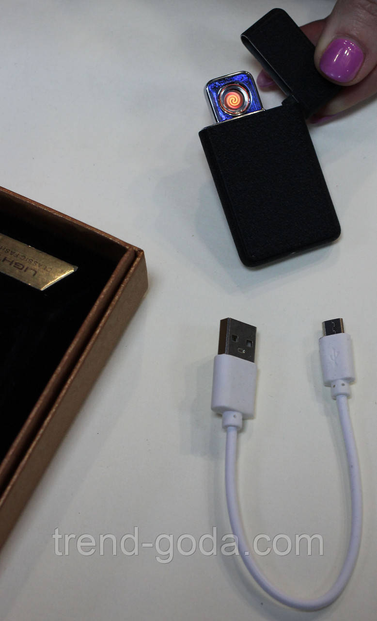 USB запальничка зі спіраллю розжарювання, чорна