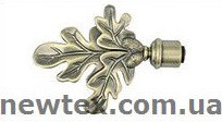 Наконечник для кованого карниза 16 мм Лист дуба
