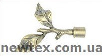 Наконечник для кованого карниза 16 мм Лист троянди