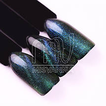 Дзеркальна втирка, пігмент 3D котяче око №2, 2 м синьо-зелений, фото 2