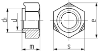 Опис: Гайка шестигранна приварная DIN 929. Креслення