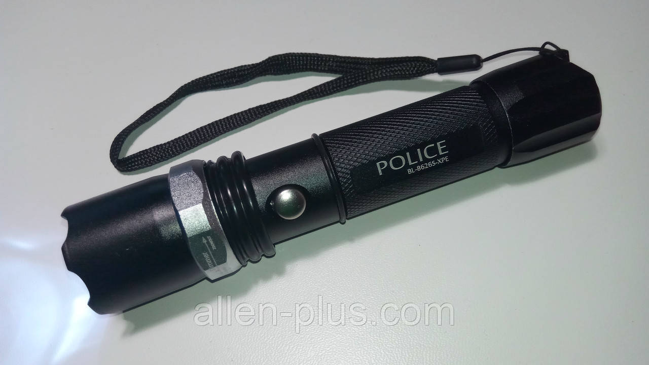Ліхтар тактичний Police/Bailong 12v T8626S-XPE, ак.18650, zoom