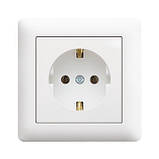 Розетка із заземленням і шторками - Hager Lumina Білий, фото 2