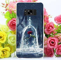 Бампер силиконовый чехол для Samsung Galaxy S8 Plus G955 с картинкой Красная роза