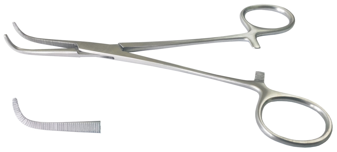 Затискач препарувальний, лігатурний, вигнутий. Довжина 16 см, фото 1