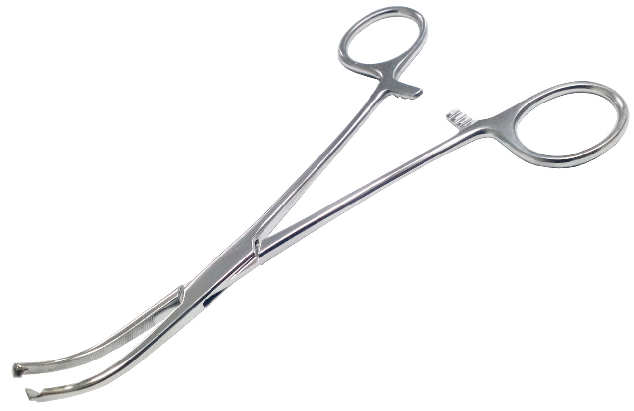 Затискач із кремальєрою для прикріплення білизни до очеревини, 160 мм. Р.ч. 40 мм (Мікуліча), фото 1