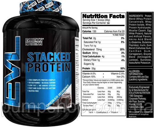 Сироватковий протеїн Evlution Nutrition Stacked Protein 1800 г, фото 2