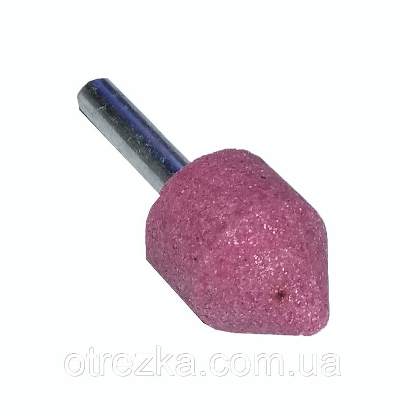 Куля шліфувальна конічна 19х29х6 мм. конус-циліндр рожевий корунд