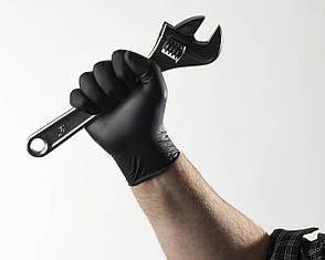 Чорні рукавички нітрилові Nitrylex® PF Black, фото 3