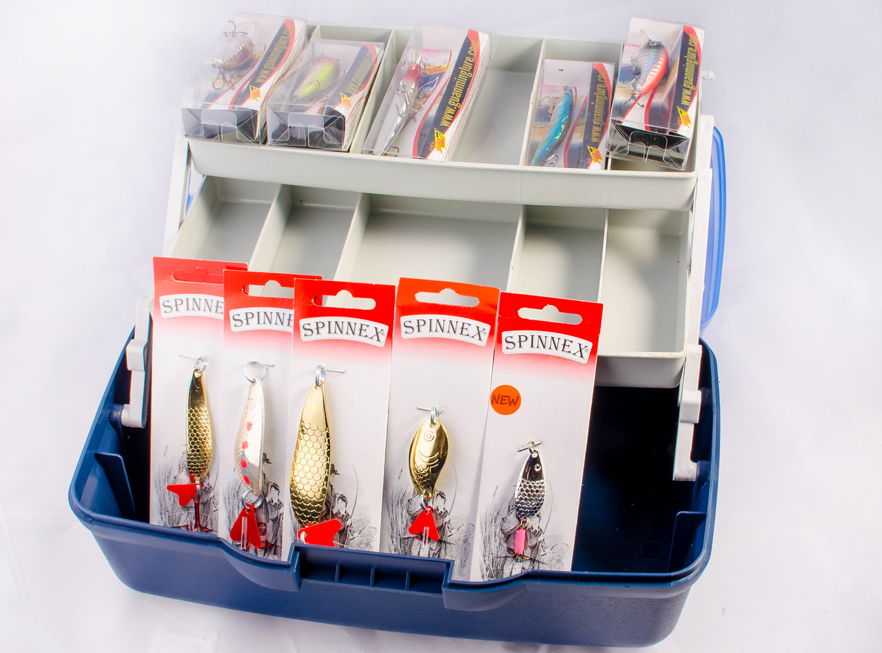 Набір Ящик рибальський + блешня 5 шт + воблер 5 шт + подарунок, фото 1