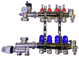 Колектор для теплої підлоги з нижнім підключенням