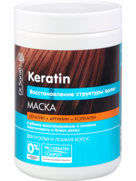 Маска для відновлення структури волосся 1000 мл Dr.Sante Keratin - фото 1 - id-p636228795