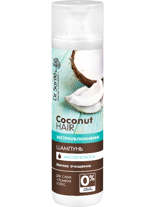 Шампунь для волосся Екстразволоження 250 мл Dr.Sante Coconut Hair
