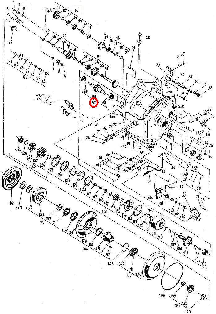 Вихідний вал у зборі 6844 10.00.00 Балканкар ДВ1792