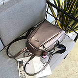 Рюкзак міський жіночий з еко шкіри (бронзовий), фото 5
