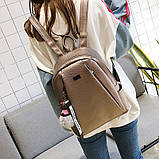Рюкзак міський жіночий з еко шкіри (бронзовий), фото 3