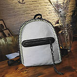Модний рюкзак жіночий міський. Рюкзак для дівчинки Стела з ланцюгами (сірий), фото 2
