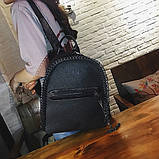 Рюкзак жіночий міський Стела з ланцюгами (чорний), фото 2